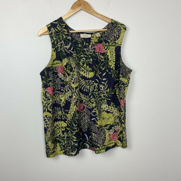 Lord And Taylor Vintage Silk Print Floral Top 16 - Picture 1 of 5